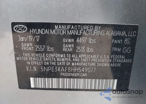 2017 Hyundai Sonata Limited из США, поврежденный, VIN 5NPE34AF8HH549077